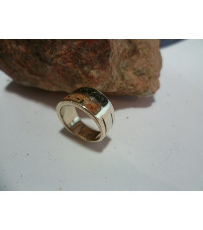 Pendentif argent massif et mélange de pierres de Corse