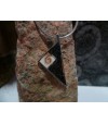 Pendentif argent massif oeil de Sainte Lucie et diorite noire
