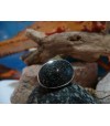 Bague argent massif et diorite noire