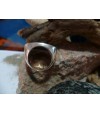 Bague argent massif et diorite noire