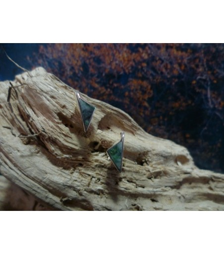 Boucles d'oreille vermeil et Vert d'Orezza