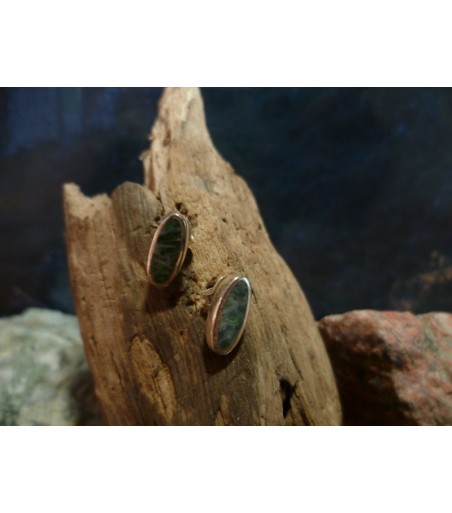 Boucles d'oreille vermeil et Vert d'Orezza