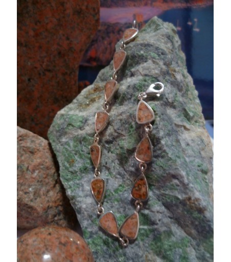 Bracelet argent massif et Rouge de Porto