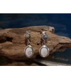 Boucles d\'oreille argent massif oeil de Sainte Lucie et Vert d\'Orezza