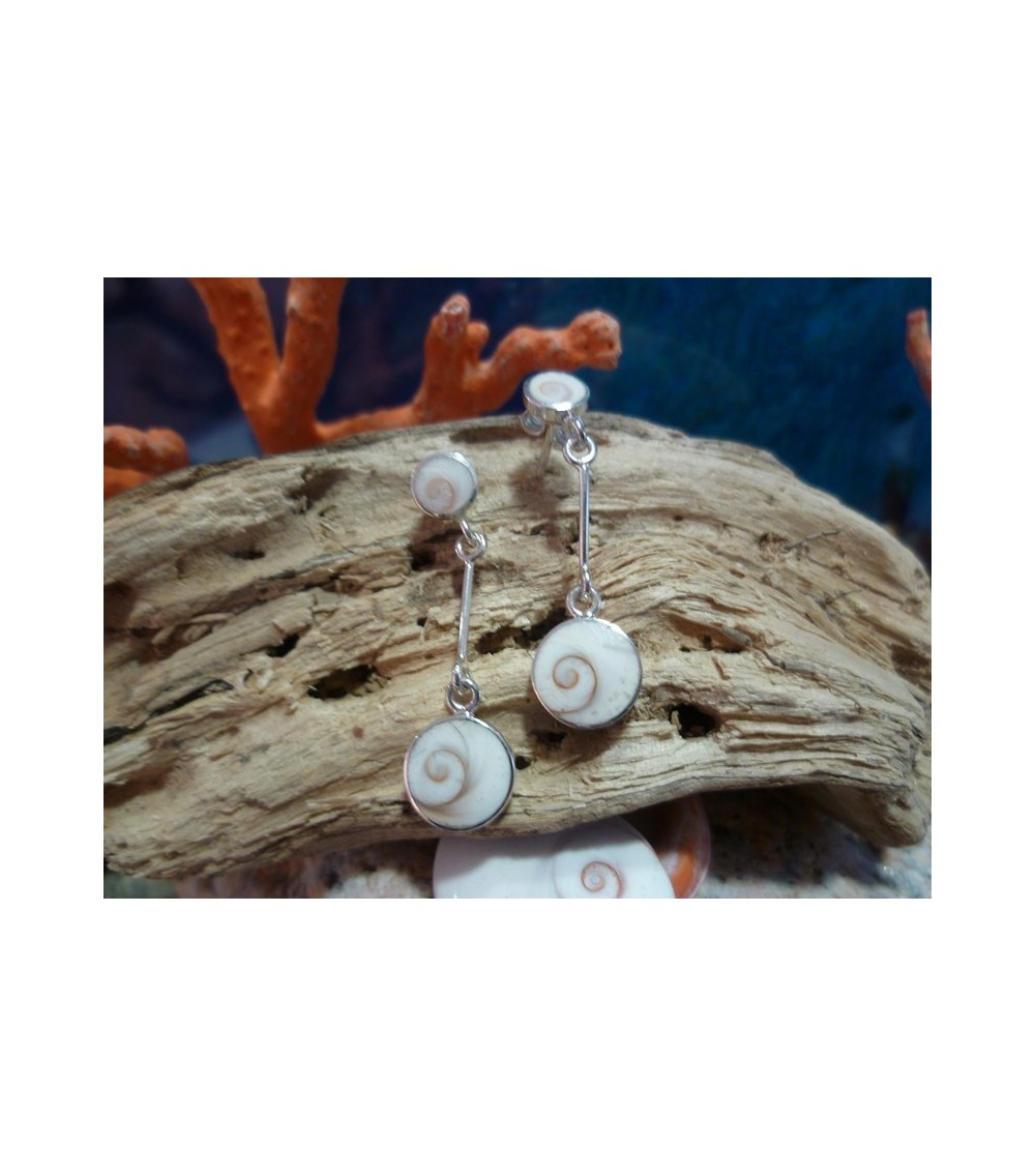 Boucles d'oreille oeil de Sainte Lucie et argent massif