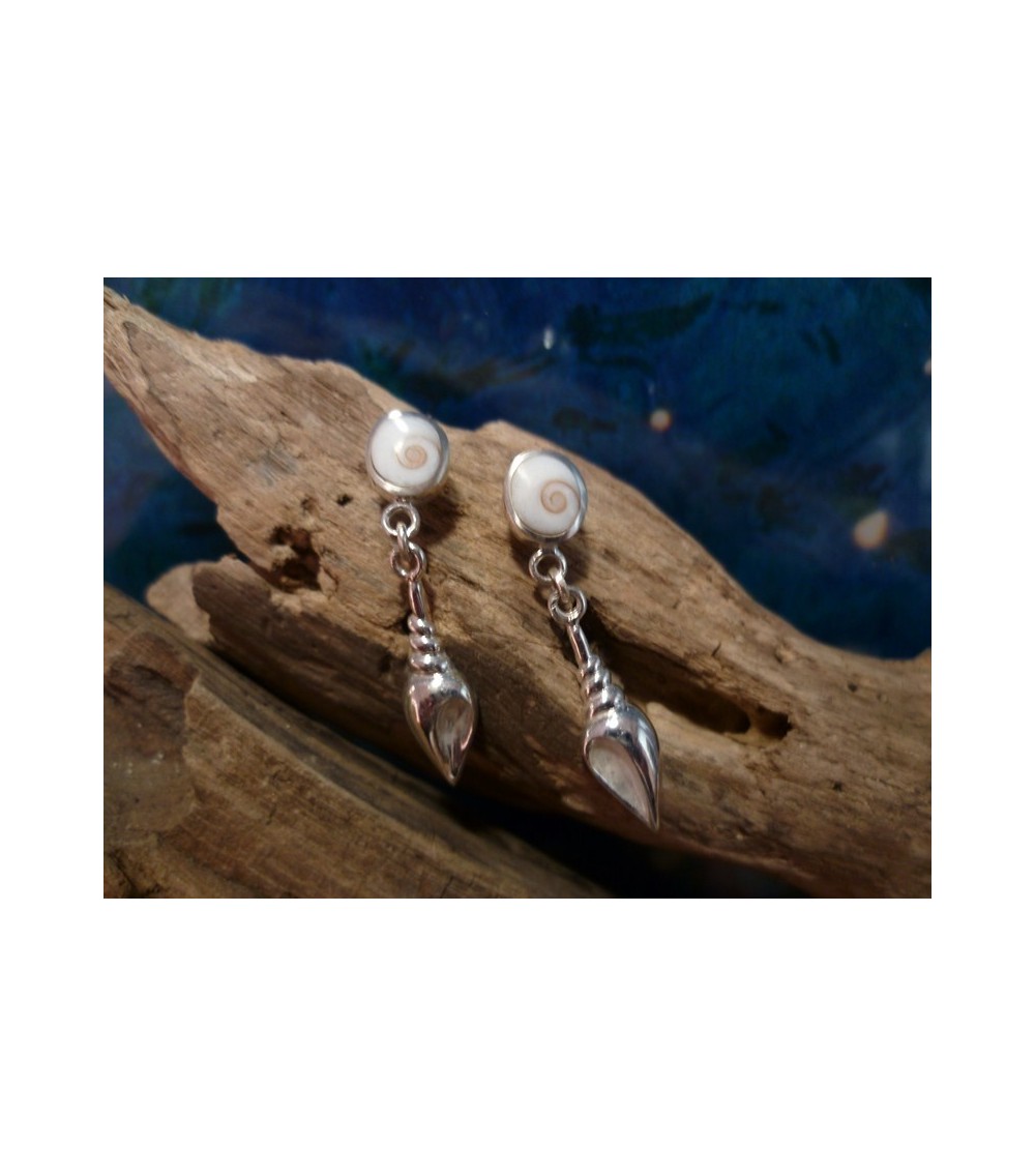 Boucles d'oreille oeil de Sainte Lucie et argent massif