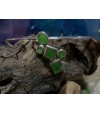 Pendentif argent massif et verre de plage