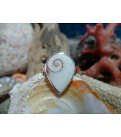 Sterling silver ring with the true Mediterranean Eye of Saint Lucia