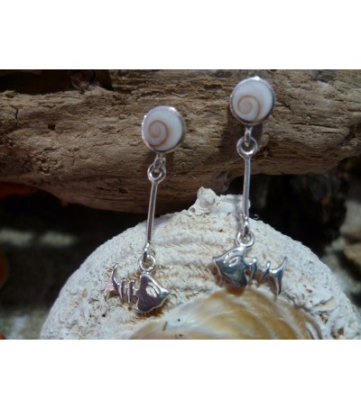 Boucles d'oreille oeil de Sainte Lucie et argent massif