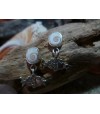 Boucles d\'oreille argent massif et oeil de Sainte Lucie
