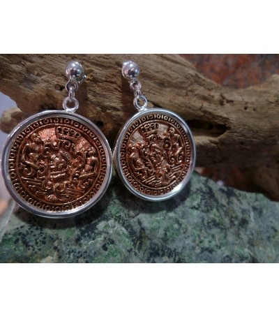 Earrings Corsican coin reproduction