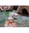 Bague argent massif oeil de Sainte Lucie et verre de plage
