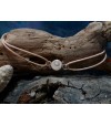 Bracelet cordon cuir et oeil de Sainte Lucie