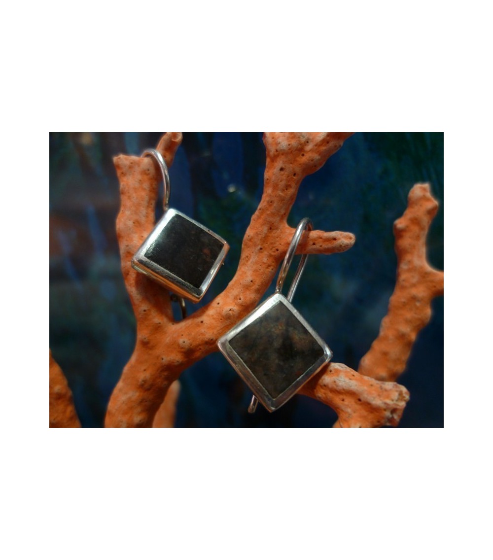 Boucles d'oreille agent massif et Rhyolite de l'Argentella