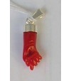 Pendentif main en corail rouge et argent massif