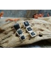 Boucles d\'oreille argent massif et diorite noire
