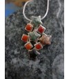 Pendentif argent massif et mélange de pierres de Corse