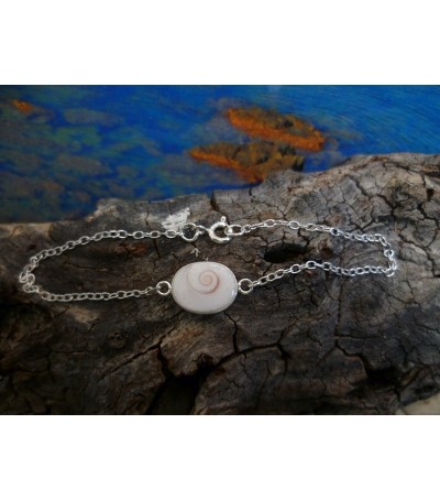 Bracelet argent massif et oeil de Sainte Lucie