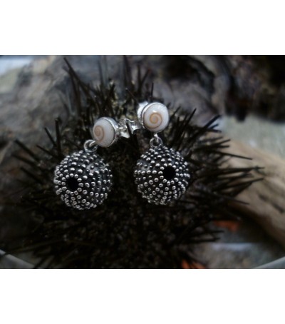 Sterling silver earrings with the true Mediterranean Eye of Saint Lucia