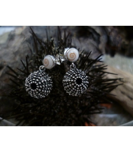 Sterling silver earrings with the true Mediterranean Eye of Saint Lucia