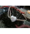 Bracelet cordon  naturel et oeil de Sainte Lucie