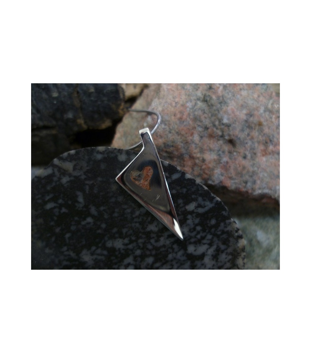 Pendentif argent massif et Rouge de Porto