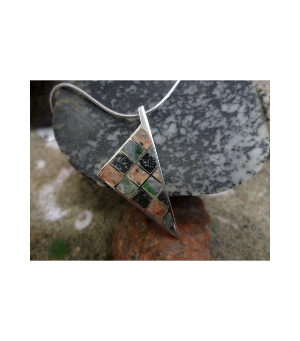 Sterling silver pendant with a mix of Corsican stones