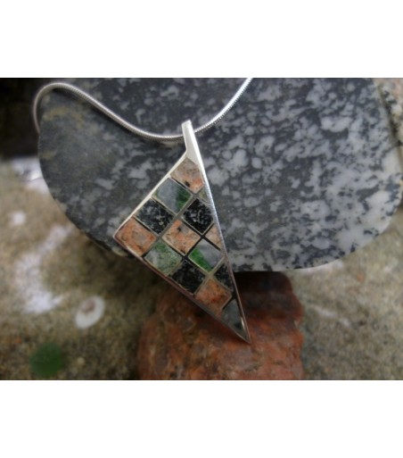 Sterling silver pendant with a mix of Corsican stones