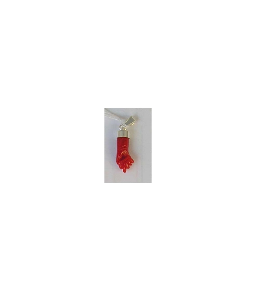 Pendentif main en corail rouge et or 18 carats