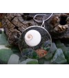 Pendentif argent massif oeil de Sainte Lucie et mélange de pierres de Corse