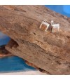 Boucles d'oreille argent massif et Rouge de Porto