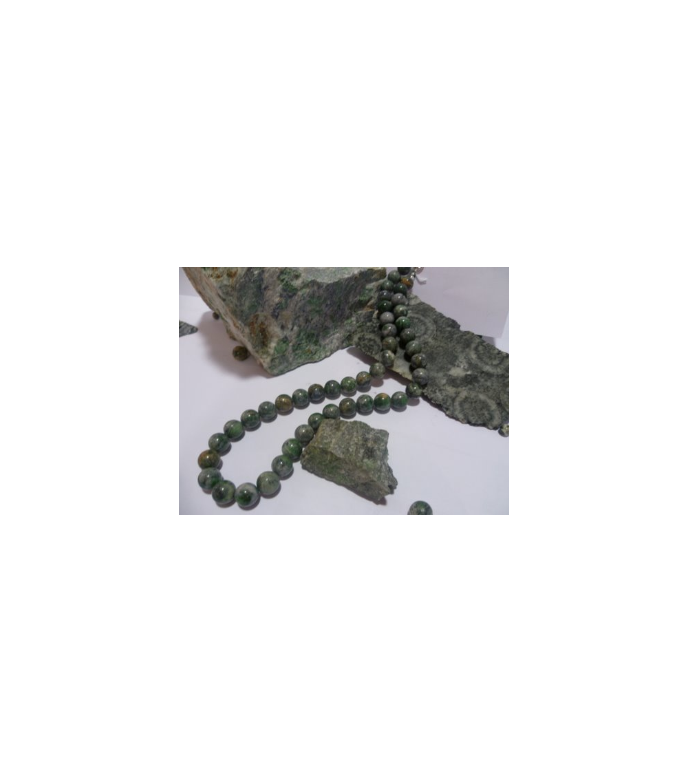 collier vert d'Orezza et argent massif