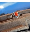 Sterling silver ring with the true Mediterranean red coral