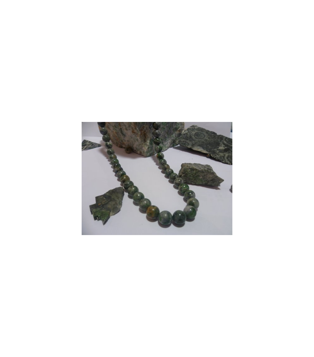 collier vert d'Orezza et argent massif