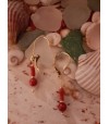 Boucles d'oreille or 18 carats et corail rouge de Méditerranée