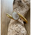 Bracelet rigide plaqué or et oeil de Sainte Lucie