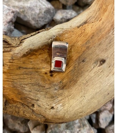 Sterling silver pendant with the true Mediterranean red coral