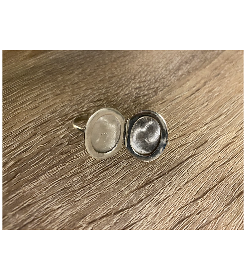 Bague argent massf 925 réglable desgn et perre navette obsdenne