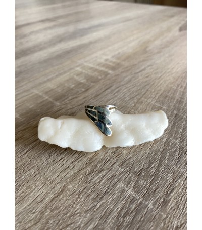Bague argent massif et Vert d'Orezza