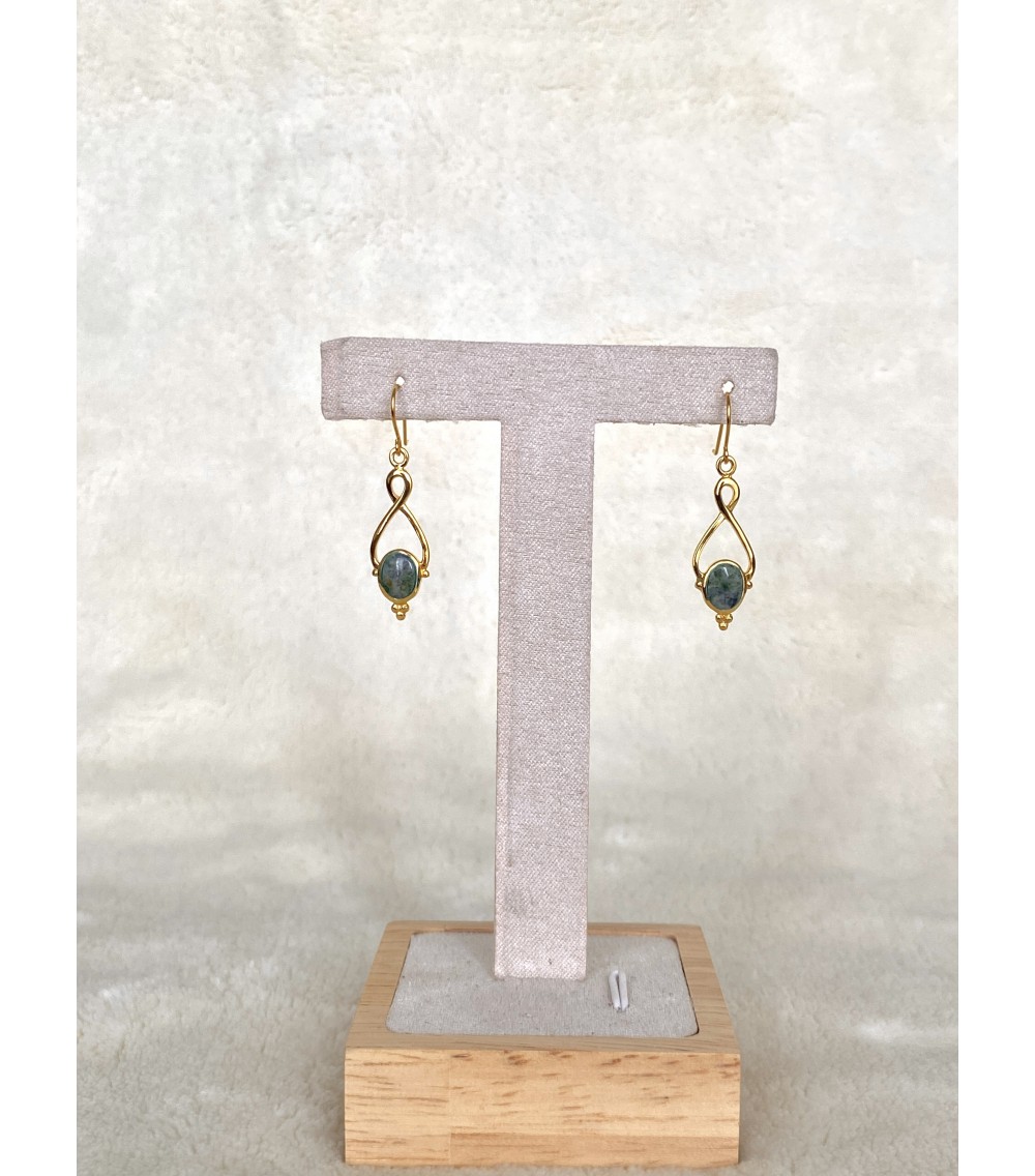 Boucles d'oreille Vermeil et Vert d'Orezza