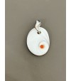 Pendentif argent massif Corail et oeil de Sainte Lucie