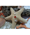 Pendentif argent massif corail rouge et oeil de Sainte Lucie