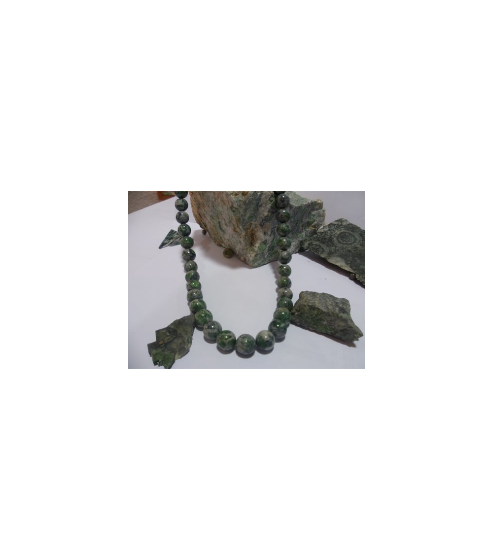 collier vert d'Orezza et argent massif