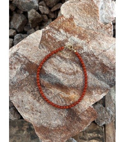 Bracelet (3,5MM) or 18 carats et corail rouge de Méditerranée