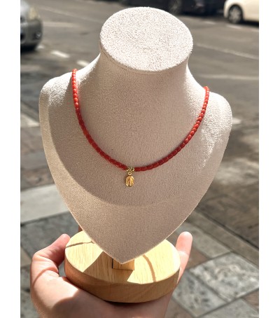 Collier vermeil et Corail rouge de Méditerranée