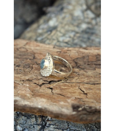 Bague argent massif et Vert d'Orezza