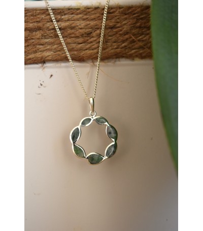 copy of Pendentif argent massif et Vert d'Orezza