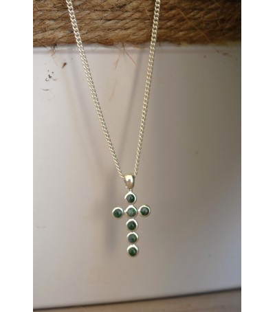 copy of Pendentif argent massif et Vert d'Orezza