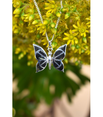 Pendentif argent massif et Serpentine Verde Stella