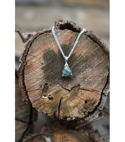 Pendentif argent massif et Vert d'Orezza